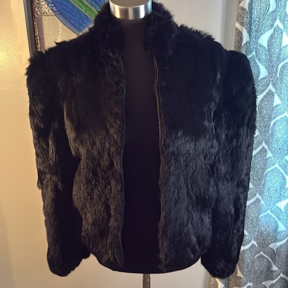 Princess Caravelle Dyed Rabbit Fur Bomber Jacket SZ Youth 14/ Adult XS - Picture 4 of 12